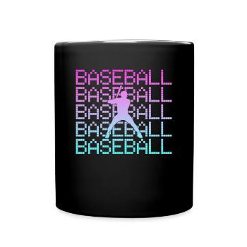 Baseball - Tasse einfarbig - Schwarz - Vorne