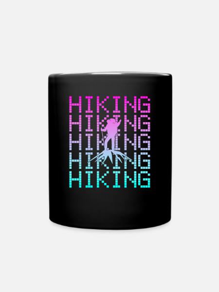 Wandern Bergsteigen - Tasse einfarbig - Schwarz