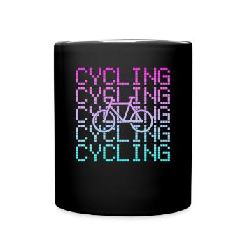 Fahrrad fahren - Tasse einfarbig - Schwarz - Vorne