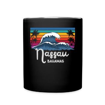 The Bahamas Nassau City Vintage Wave Art - Tasse einfarbig - Schwarz - Vorne