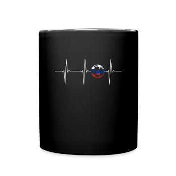 EcG de football Russie Heartbeat - Mug uni - noir - Devant