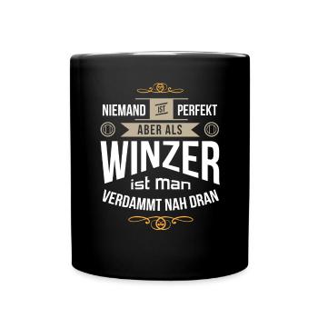 Winzer Winzermeister Weinbauer perfekt - Tasse einfarbig - Schwarz - Vorne