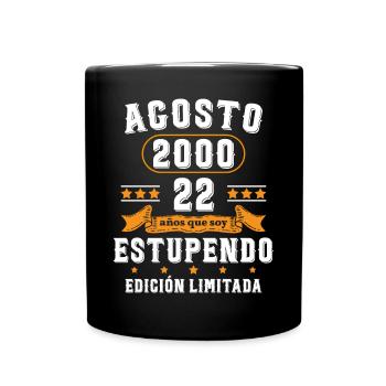 22 Ans Anniversaire Vintage Né(e) en Août 2000 - Mug uni - noir - Devant