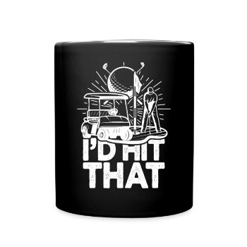 Ich würde diesen lustigen Golf-Retro-Golfer treffen - Tasse einfarbig - Schwarz - Vorne