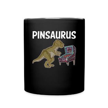 Pinsaurus Shirt Pinball Flipperautomat Geschenk - Tasse einfarbig - Schwarz - Vorne