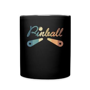 Vintage Retro Pinball Flipperautomat Geschenk - Tasse einfarbig - Schwarz - Vorne