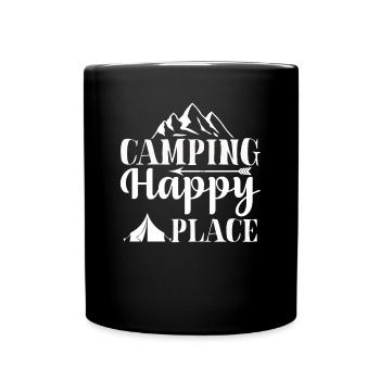Camping Happy Place Hiking Shirt - Full Colour Mug - black - Front