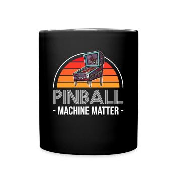 Vintage Retro Pinball Machine Matter - Tasse einfarbig - Schwarz - Vorne