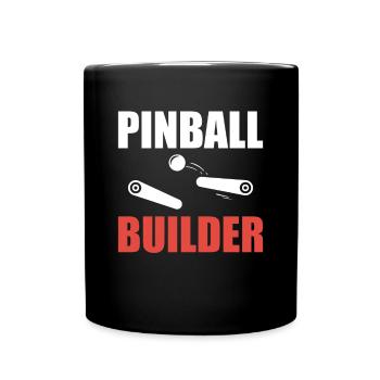 Pinball Builder Shirt Pinball Machine - Full Colour Mug - black - Front