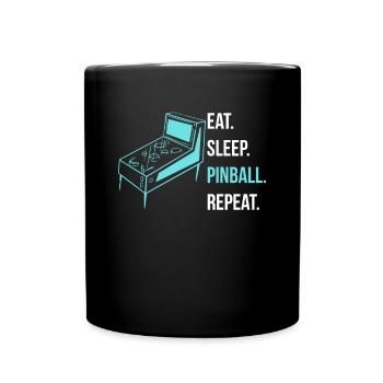 Eat Sleep Pinball Repeat Shirt Pinball Machine - Full Colour Mug - black - Front