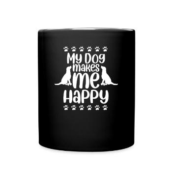 Mon chien me rend heureux - Mug uni - noir - Devant