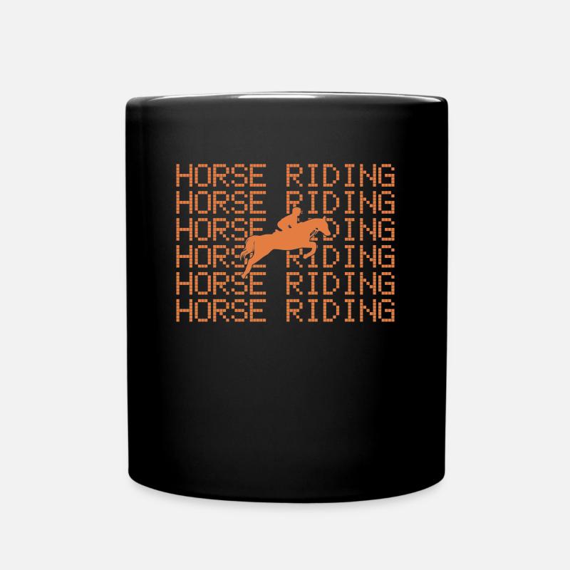 Pferde Reiten - Tasse einfarbig - Schwarz