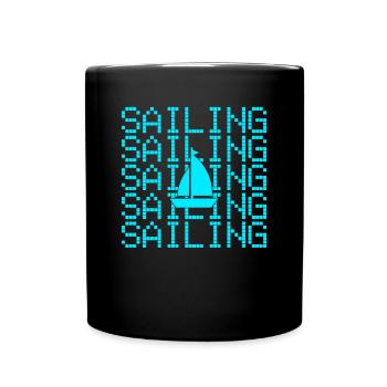 Segeln - Tasse einfarbig - Schwarz - Vorne