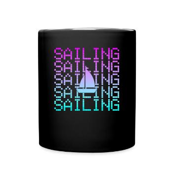 Segeln - Tasse einfarbig - Schwarz - Vorne