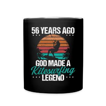 56 Birthday Kitesurf Legend Kiteboard 56 Year Old - Tasse einfarbig - Schwarz - Vorne