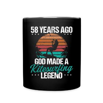 58 Anniversaire Kitesurf Legend Kiteboard 58 ans - Mug uni - noir - Devant