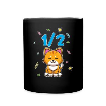 Demi-année 6 mois d’anniversaire chat - Mug uni - noir - Devant