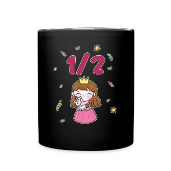 Demi-année 6 mois anniversaire princesse - Mug uni - noir - Devant