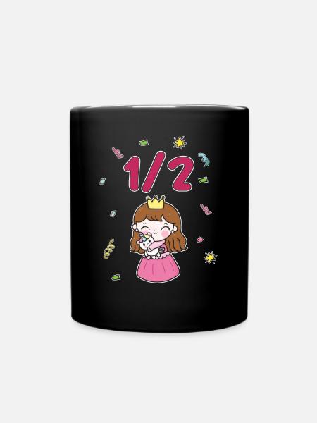 Halbes Jahr 6 Monate Geburtstag Prinzessin - Tasse einfarbig - Schwarz