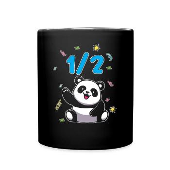 Half year 6 months birthday Panda - Full Colour Mug - black - Front