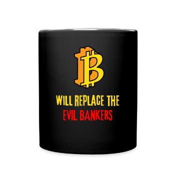 Bitcoin will replace the bad bankers - Mug uni - noir - Devant