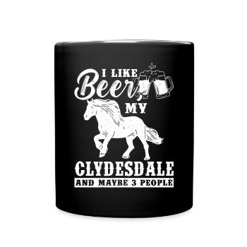 J’aime la bière, My Clydesdale Et 3 personnes - Mug uni - noir - Devant