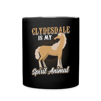 Clydesdale est mon animal d’âme - Mug uni - noir - Devant