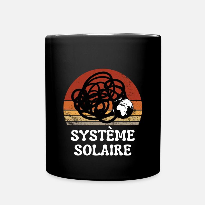 Système solaire science Vintage Sunset Rétro - Mug uni - noir