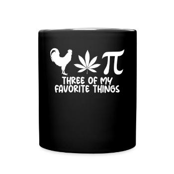 Chicken Pot Pi Drei meiner Lieblingssachen pi Tag - Tasse einfarbig - Schwarz - Vorne