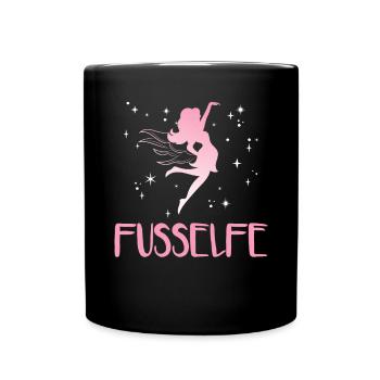 Podologie Pediküre Fußpfleger | Fußelfe - Tasse einfarbig - Schwarz - Vorne