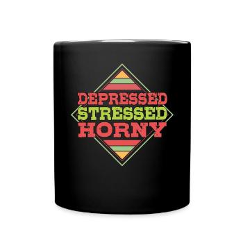 Femmes célibataires déprimées et stressées - Mug uni - noir - Devant