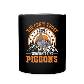 Taube Geschenk Taubenzüchter Brieftaube - Tasse einfarbig - Schwarz - Vorne