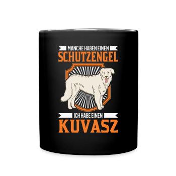 Kuvasz Schutzengel - Tasse einfarbig - Schwarz - Vorne