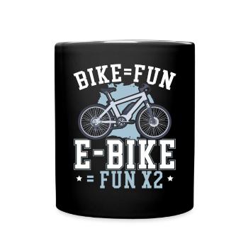 E-Bike Lover Elektrofahrradbesitzer Fahrradtour - Tasse einfarbig - Schwarz - Vorne