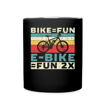 E-Bike Lover Elektrofahrradbesitzer Fahrradtour - Tasse einfarbig - Schwarz - Vorne