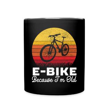 E-Bike parce que je suis le vieux propriétaire de vélo électrique - Mug uni - noir - Devant