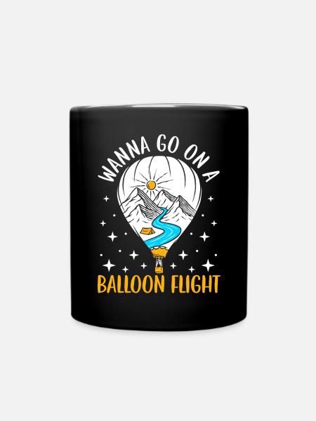 auf einen Ballonflug Heißluftballon gehen wollen - Tasse einfarbig - Schwarz