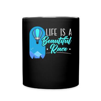 La vie est une belle balade en montgolfière - Mug uni - noir - Devant