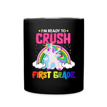 Je suis prêt à écraser les filles arc-en-ciel de 1ère année garçons - Mug uni - noir - Devant