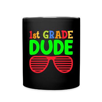 1. Klasse Dude Rainbow Girls Boys Teacher Team - Tasse einfarbig - Schwarz - Vorne
