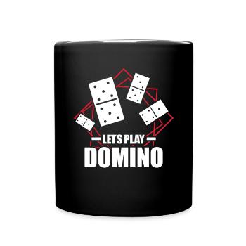 Let's Play Domino / Dominosteine, Domino Set - Tasse einfarbig - Schwarz - Vorne