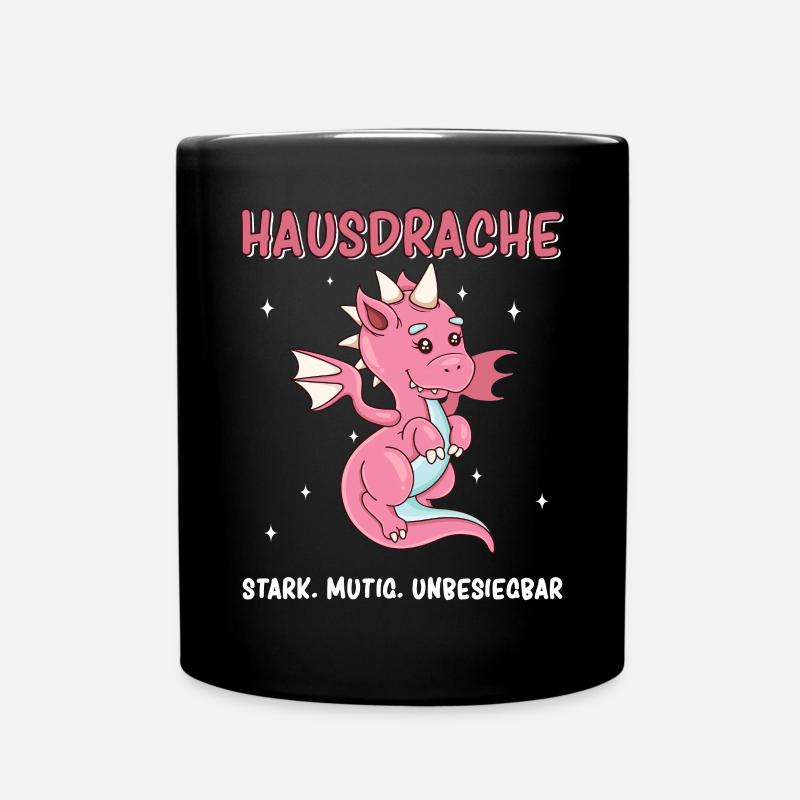 Ich mag halt einfach Hausdrachen ok - Tasse einfarbig - Schwarz