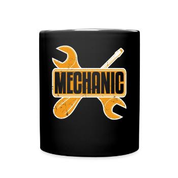 Car Mechanic Wrench And Screwdriver - Full Colour Mug - black - Front