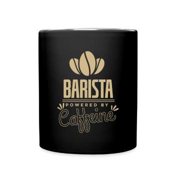 Barista Powered By Caffeine - Full Colour Mug - black - Front