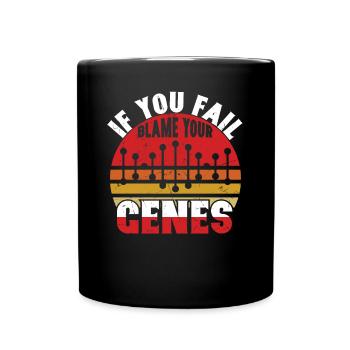 If You Fail Blame Your Genes Genealogy Pun - Full Colour Mug - black - Front
