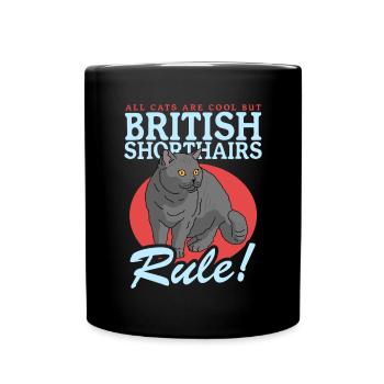 Britisch Kurzhaar Katzen Katzenbesitzer Geschenk - Tasse einfarbig - Schwarz - Vorne