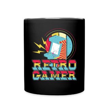 Retro Gamer Retro Video Games Arcade - Full Colour Mug - black - Front