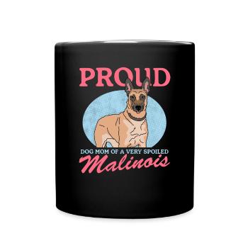 Malinois Maman | Cadeau Berger Belge - Mug uni - noir - Devant