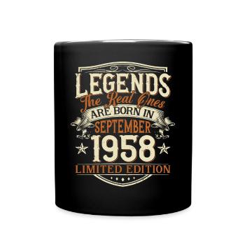 September 1958 Born Birthday - Full Colour Mug - black - Front