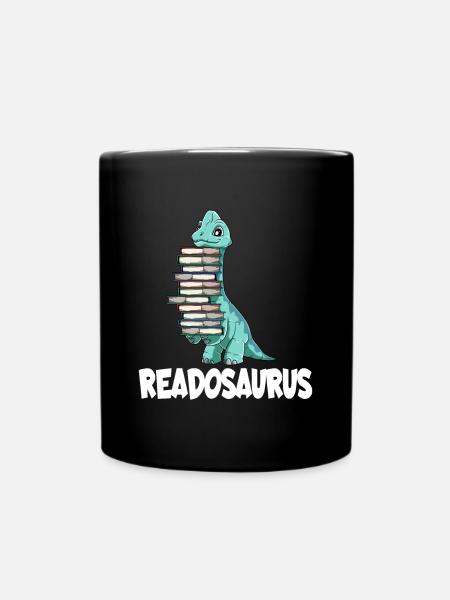 Readosaurus Dinosaurier Bücher Dino Lesen Langhals - Tasse einfarbig - Schwarz